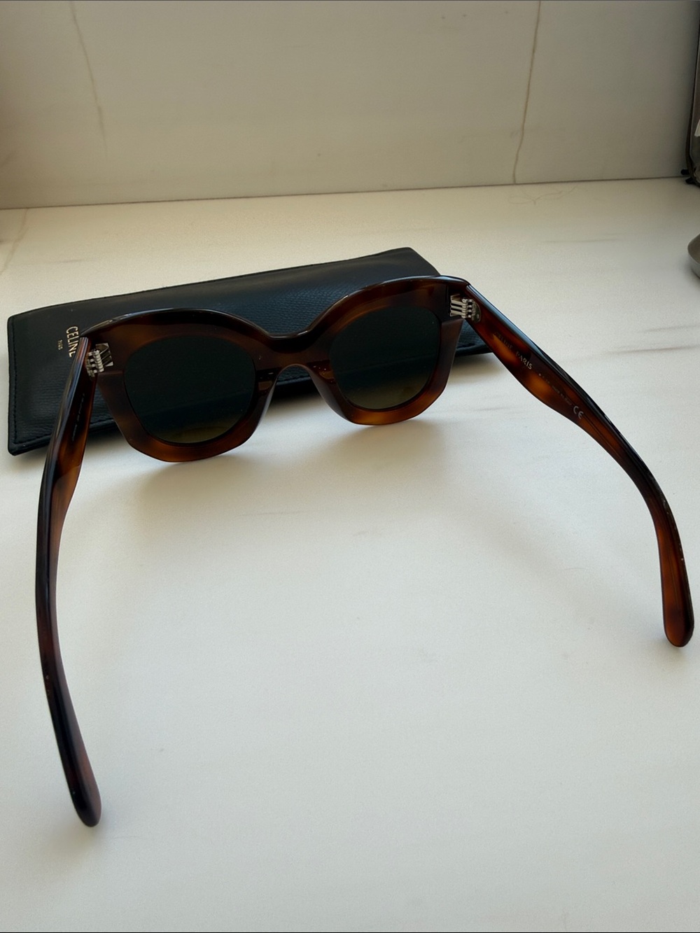 Celine Tortoiseshell Round Sunglasses with Brown Lenses - Picture 3 of 7